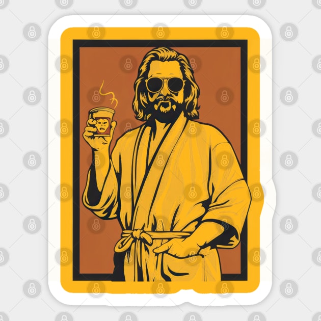 The big lebowski the dude Sticker by Aldrvnd